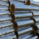 64kg/m3 Glass Wool Tube With Aluminum Foil Steam Pipe Insulation 25mm Thick