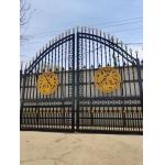 Outdoor Pipe Tubular Steel Fence Gate 10FT Decorative Fence Gate for sale