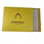 Custom Logo Printing Paperboard Yellow Pull Out Sliding Drawer T Shirt Packaging Box for sale