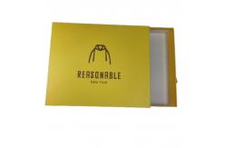 China Custom Logo Printing Paperboard Yellow Pull Out Sliding Drawer T Shirt Packaging Box supplier