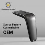 Heavy-duty Die-cast Black L-shaped Cabinet Legs L-style Metal Sofa Feet Support Legs for TV Cabinets for sale
