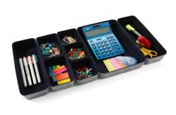 China Navy 10.6x7.5x1.8 Felt Storage Boxes For Drawers supplier