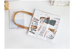 China Fresh Design Canvas Handbags , Environmentally Friendly Canvas Fabric Shopping Bags supplier