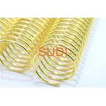 Wire Diameter 2mm 50mm Pitch 4:1 Electroplated Gold Spiral Bound Coil for sale
