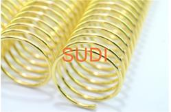 China Wire Diameter 2mm 50mm Pitch 4:1 Electroplated Gold Spiral Bound Coil supplier