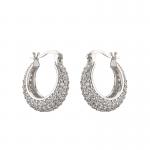 Micro Pave Sterling Silver Hoop Earring