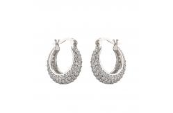 China Micro Pave Sterling Silver Hoop Earring supplier