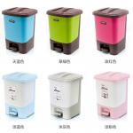 Pedal Green Barrel B And Q Airtight Dustbin With Cover for sale