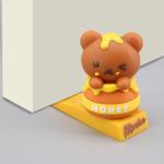 Novelty Funny Door Draft Wedge Rubber Cute Bear Shaped Door Wedge Stopper for sale