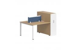 China Factory Wholesale Wooden Modular Office Wood Linear Workstation With Cabinet supplier
