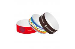 China Waterproof Paper Event Wristbands With Tyvek Material White Red Blue Printable supplier