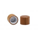 Bamboo Covered Plastic Screw Cap With Insert For Bottles 24mm for sale
