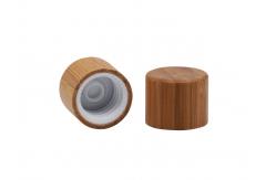 China Bamboo Covered Plastic Screw Cap With Insert For Bottles 24mm supplier