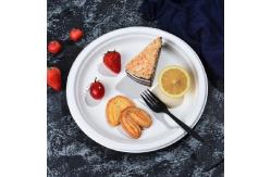 China Fruit Eco Compostable Sugarcane Plates Round Biodegradable Sugarcane Bagasse Plates supplier