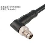 3-8A IP67 Waterproof M8 Angled Male Plug Metal Interface for Outdoor Installations for sale