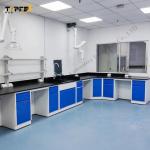 Steel-wooden Lab Wall Bench Modern Design For Customizable Laboratories for sale