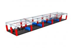China American Inflatable Sports Games / Kids Game Ninja Warrior Obstacle Course Trampoline supplier