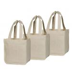 Customized Logo Cotton Canvas Bag , Beige Color Canvas Grocery Bags for sale
