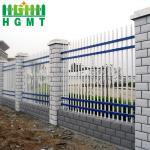 Flat Top Powder Coated Iron Picket Steel Tubular Fence Panels For Residential Areas for sale