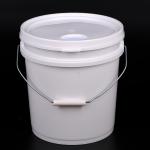 Reusable Unbreakable 5kg White Round Plastic Fish Bucket with Lid and Handle