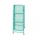Mini 3 Tiers Metal Mesh Basket Mobile Rolling Storage Trolley Cart