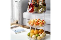 China Dia 27cm Rotatable Double Layer Spice Rack Plastic Kitchen Organizer supplier