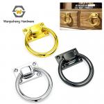 Modern Minimalist Bright Silver Cabinet Door Handles Ring Drop Pulls Furniture Hardware Accessories for sale