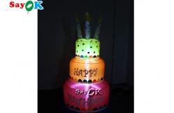 China Backyard Party PVC Plastic Inflatable Birthday Cake For Decorations supplier
