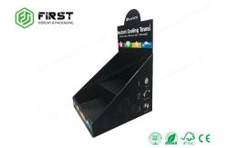 China Customized Matte Black Recyclable Promotion POP Cardboard Paper Counter Display Stand supplier