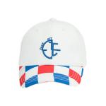 White 6 Panel Dad Hat / Custom Embroidery Logo Printing Bill Metal Bucket Baseball Sport Cap for sale