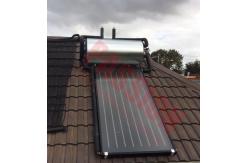 China Rooftop Compact Solar Water Heater Blue Titanium Coating Flat Plate Solar Collector supplier