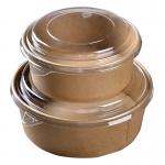 Round Salad Craft Paper Bowls 700ml Single Wall Customized With Lids for sale