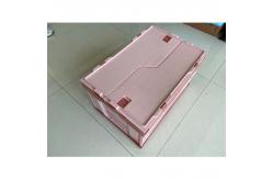 China Folding HDPE Plastic Storage Crate With Attached Lid supplier