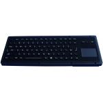 Black dustproof industrial backlit illuminated keyboard with touchpad RoHS CE