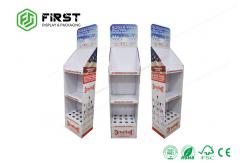 China Custom Foldable 3 Shelves Cardboard Floor Displays Shelf With Good Quality Printing supplier