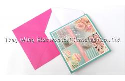 China Christmas Square Shaped Musical Greeting Card with sound module supplier