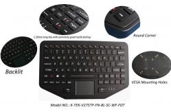 China IP65 Wireless Bluetooth Industrial Keyboard Robust ABS With Touchpad Backlit supplier