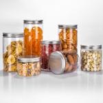 Snacks Dried Fruit Kitchen Storage Clear Plastic PET Jar With Lids for sale