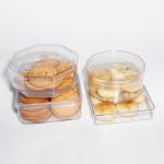 Bakery Octagonal Shape PET Disposable Biscuit Cookies Clamshell Box With Lid for sale