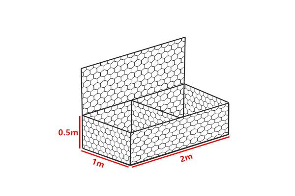 2x1x0.5m River Bank Double Twisted 3.0mm Hexagonal Gabion