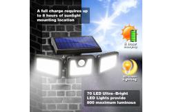 China 3 Head Solar Wall Light 800 Lumen Waterproof Motion Sensor Light IP65 supplier