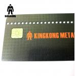 CR80  Grid Finished Metal Membership Card , Square Brushed Metal Business Cards for sale