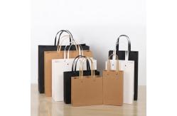 China Household Storage Bags Custom Logo Kraft Paper Bag with Disposable Patch Handle supplier