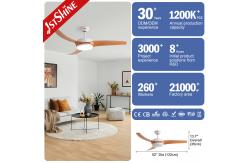 China Elegant Design Wood Grain ABS Blades Ceiling Fan 52 Inch With Dimmable Light supplier