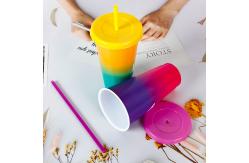 China 710ml PP Plastic Disposable Plastic Juice Cup With Lid And Straw supplier