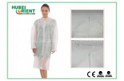 China Unisex MP / SMS / PP / Tyvek Single Use Lab Coat With Zipper Closure supplier