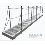 CCS Aluminium Wharf Ladder With Hand Rails & Socket For Dock , Port