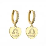 Custom Rhinestone Hoop Earrings Gold Plated Stud Pendant Earrings for sale
