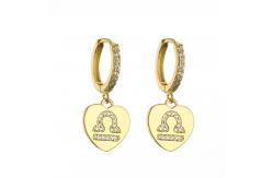 China Custom Rhinestone Hoop Earrings Gold Plated Stud Pendant Earrings supplier