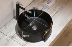 China Oval Ceramic 9L Sanitary Ware Basin Matte Black Bathroom Bowl Sinks supplier